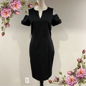 Ava & Aden Elegant Black short sleeve Cold Shoulder mini‎ Dress size 6